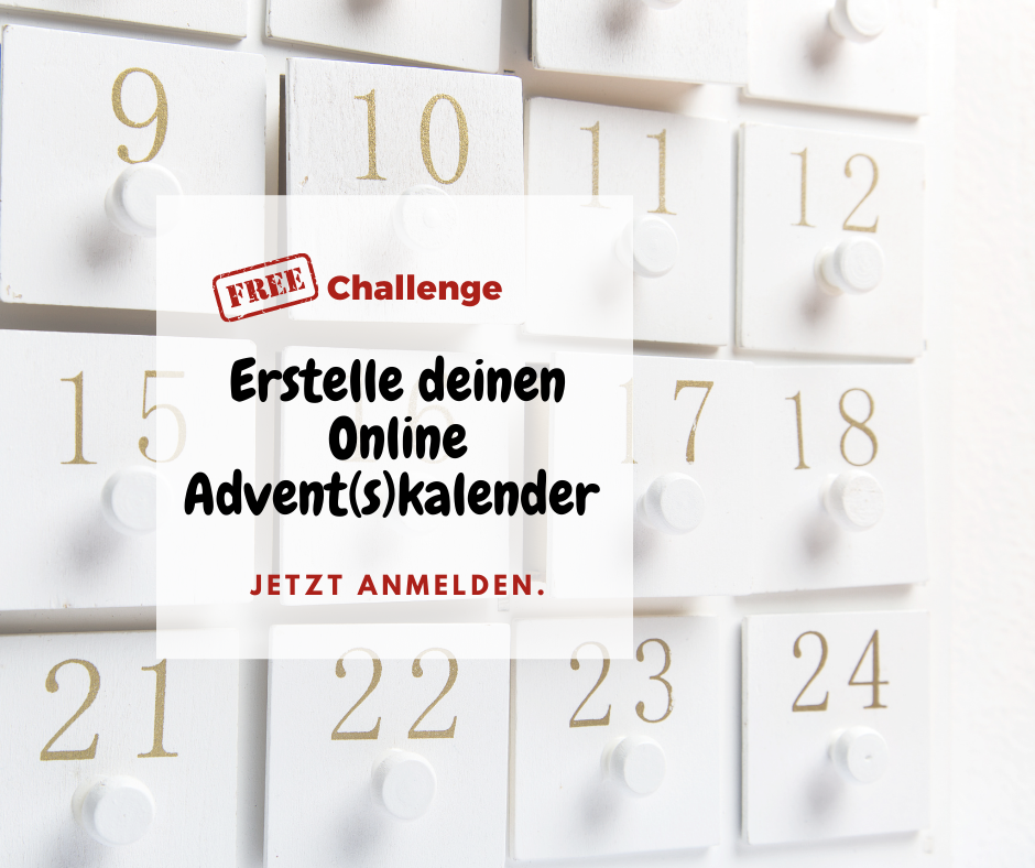 Erstelle deinen Online Adventskalender Challenge
